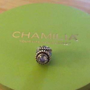 Chamilia Rope charm with clear CZ